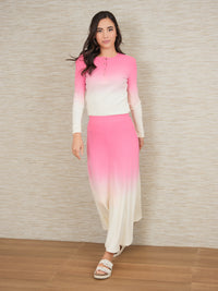 Dip Dye Rib Maxi Skirt