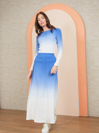 Dip Dye Rib Maxi Skirt